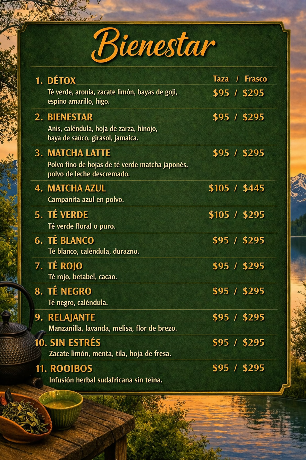 Página del Menú Chai-Itto